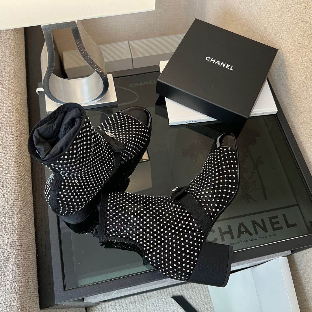 CC Ankle Boot Glitter Black