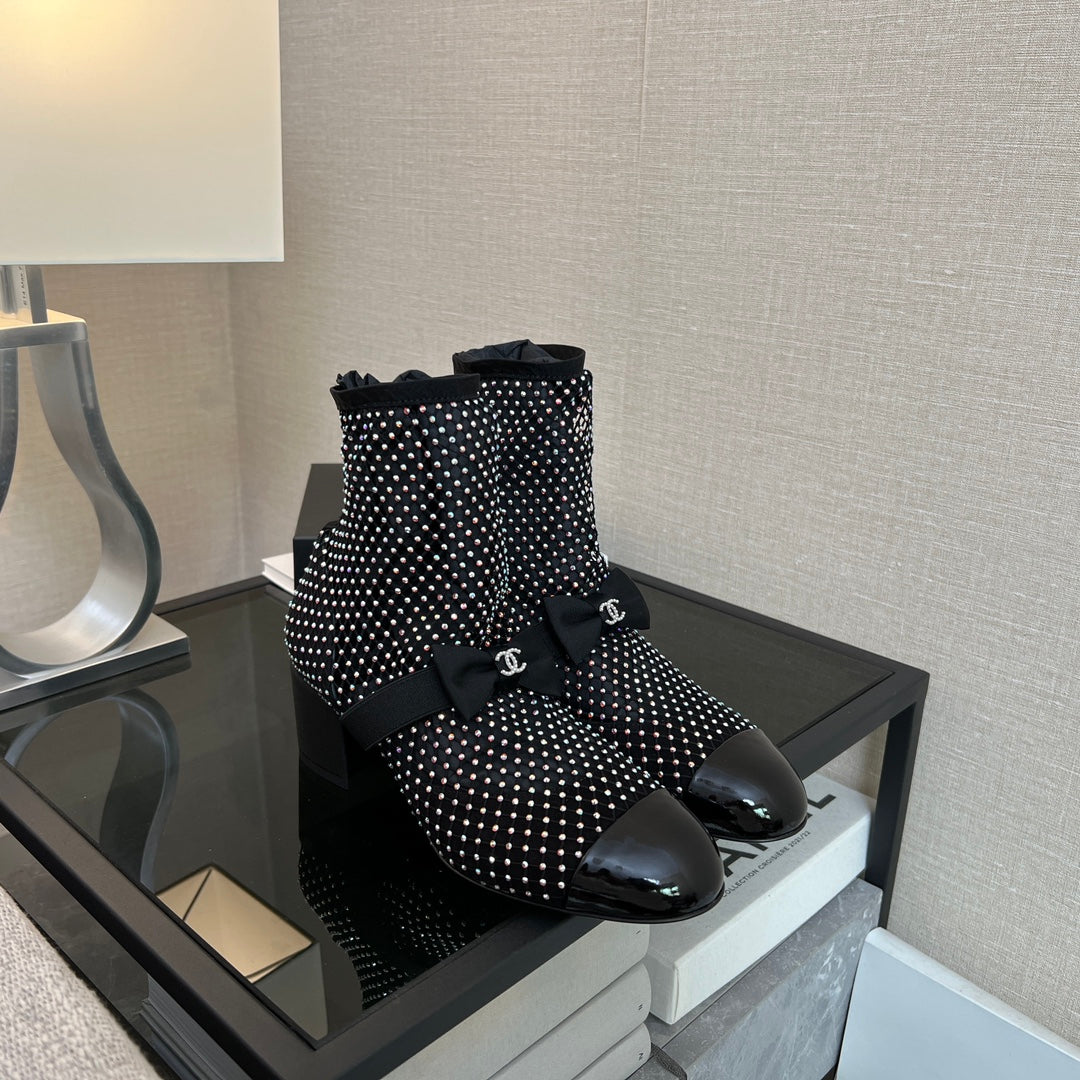 CC Ankle Boot Glitter Black