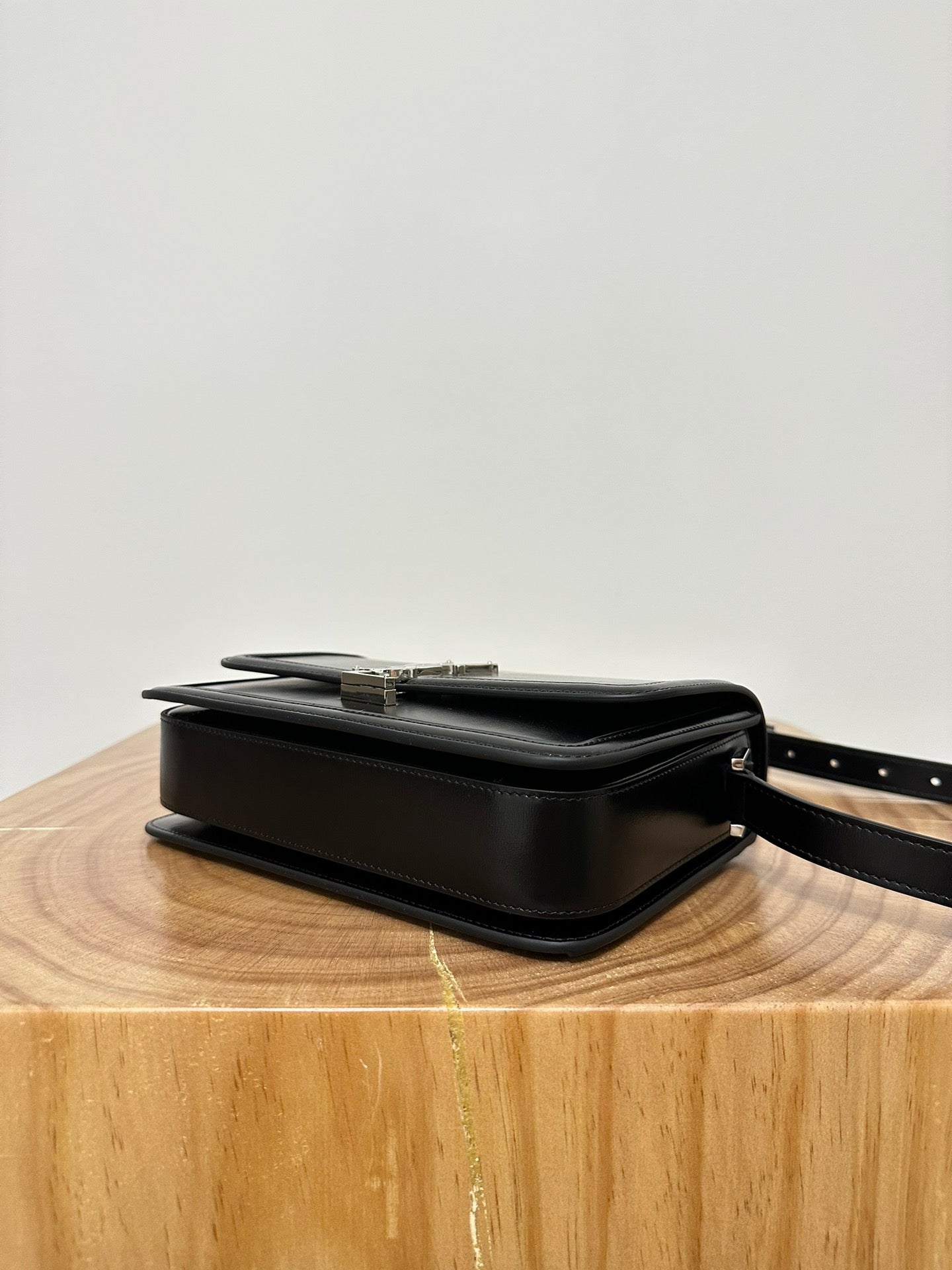 YSL Solferino Small Satchel Bag Black Silver Calfskin 339491