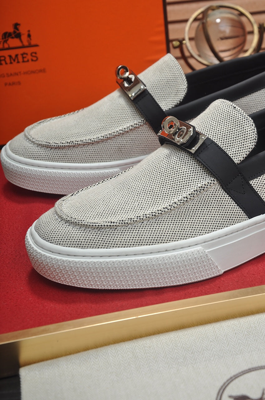 HM GAME SLIP-ON SNEAKER BLACK PLUM DENIM