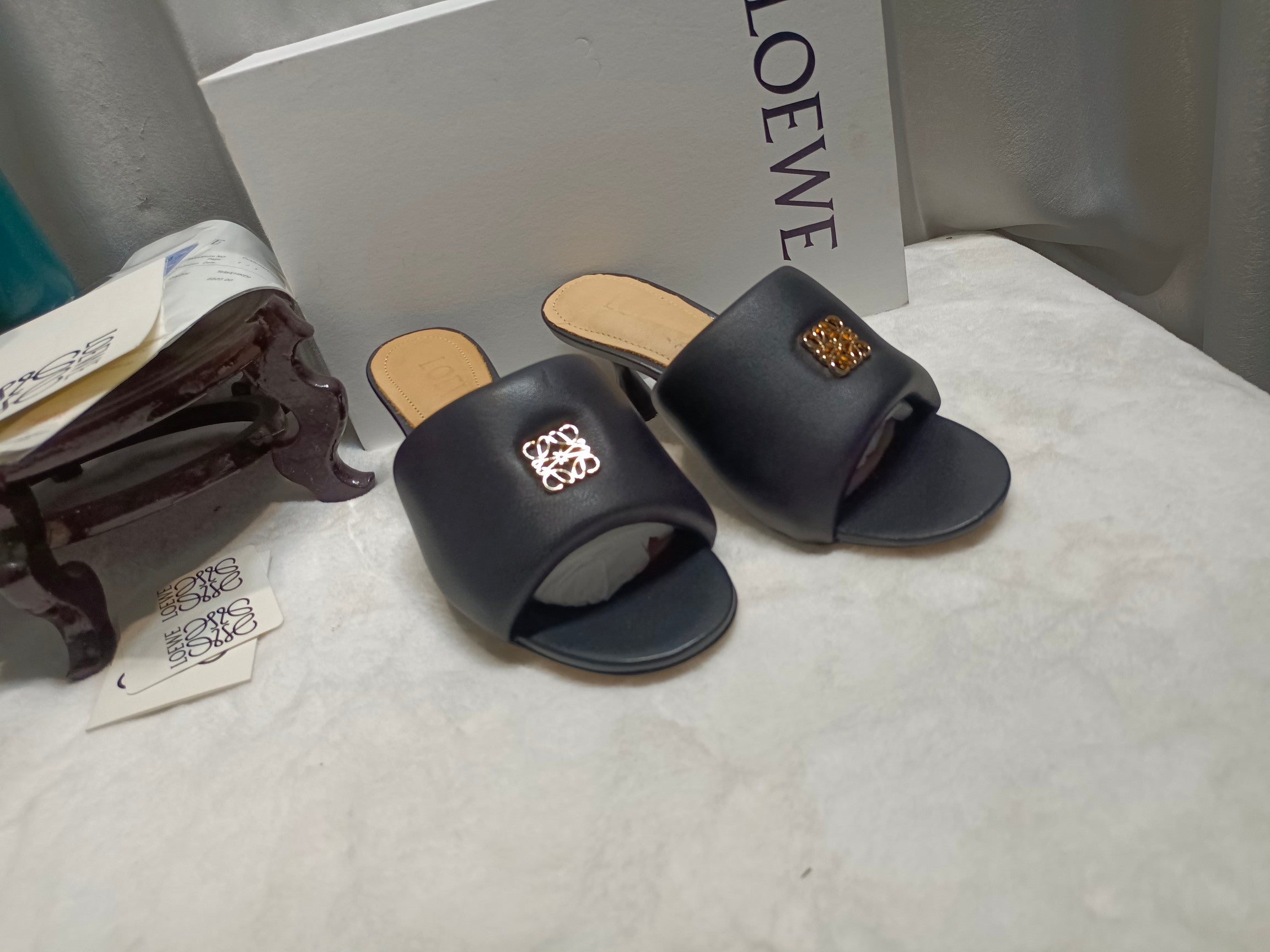 Loewe Anagram Padded Mule Black Sheepskin