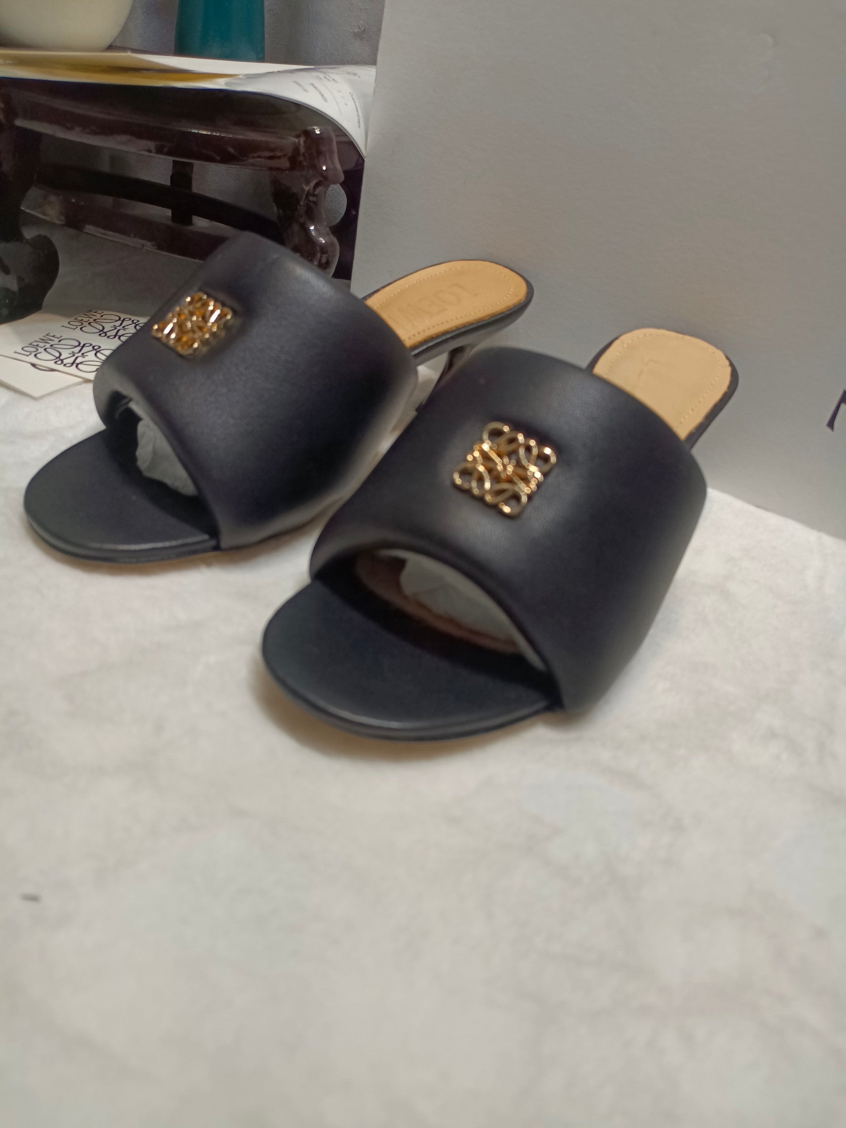Loewe Anagram Padded Mule Black Sheepskin