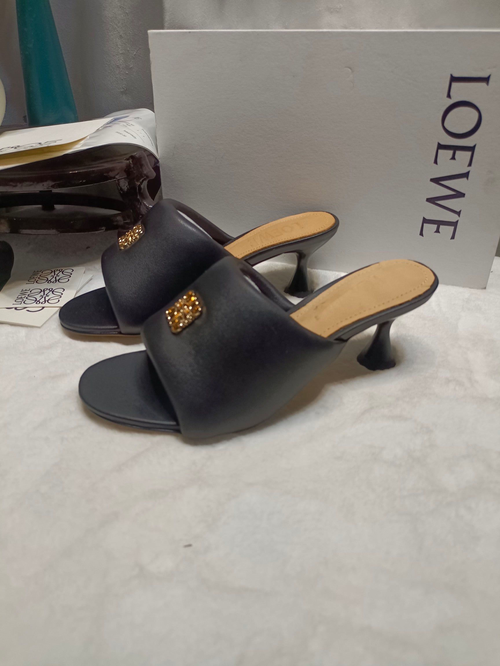 Loewe Anagram Padded Mule Black Sheepskin
