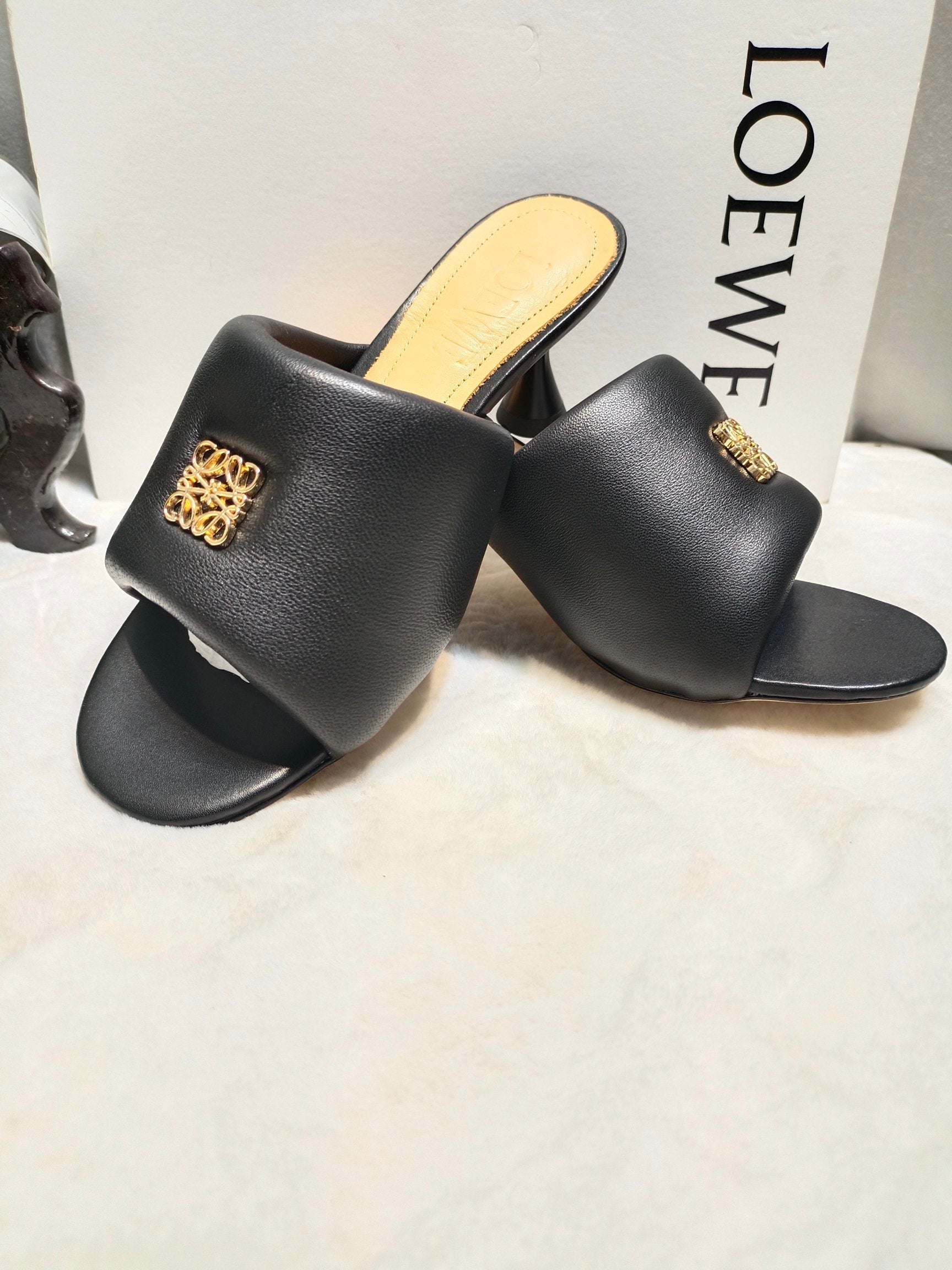 Loewe Anagram Padded Mule Black Sheepskin