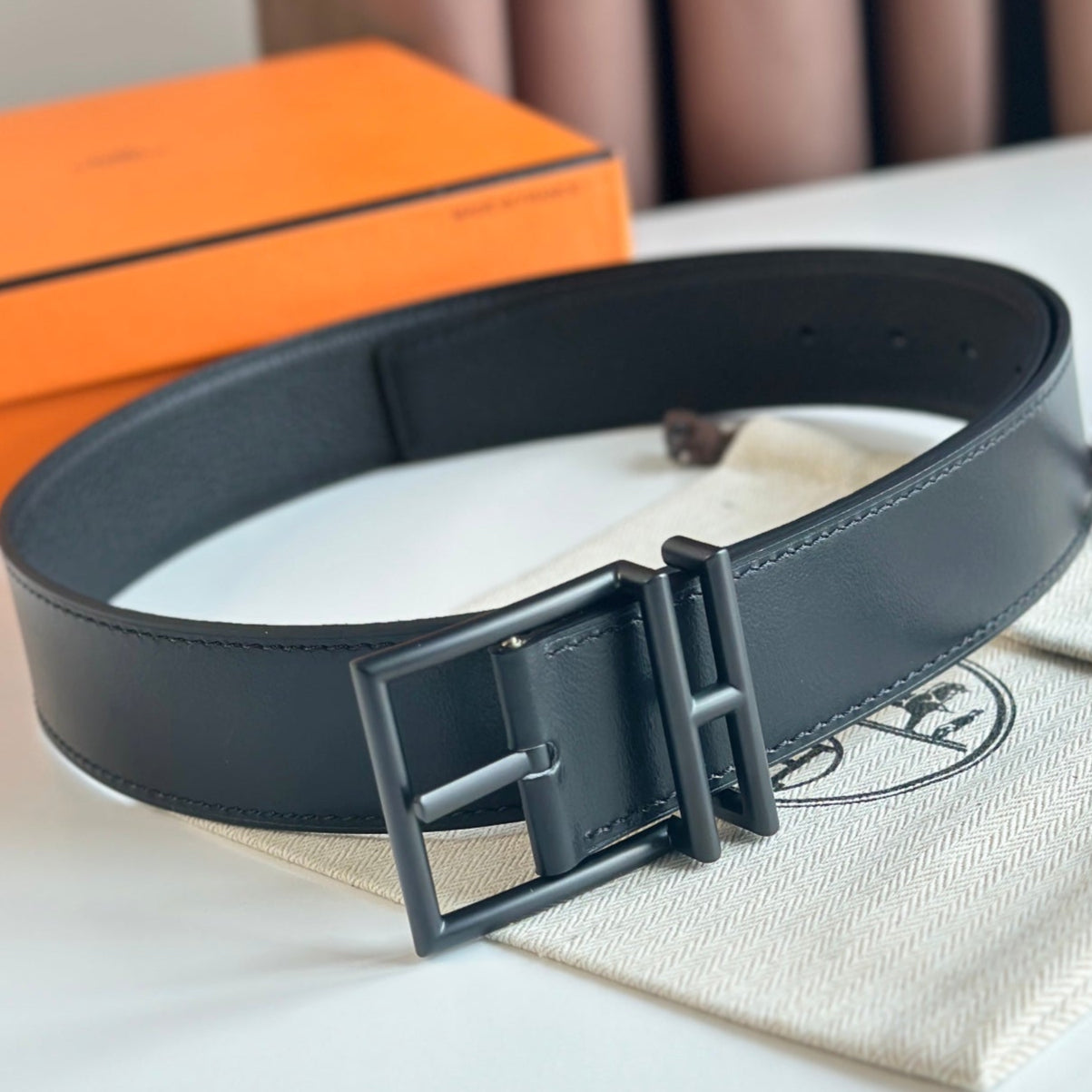 HM Nathan 40mm Belt Black Leather 187799