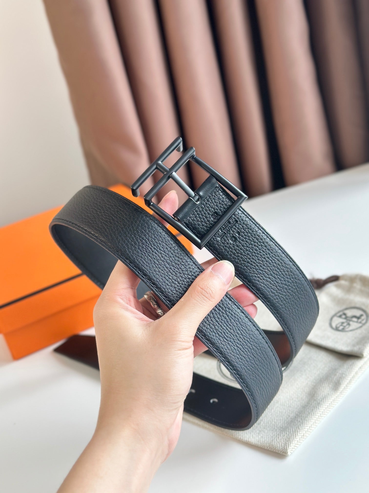 HM Nathan 40mm Belt Black Leather 187799