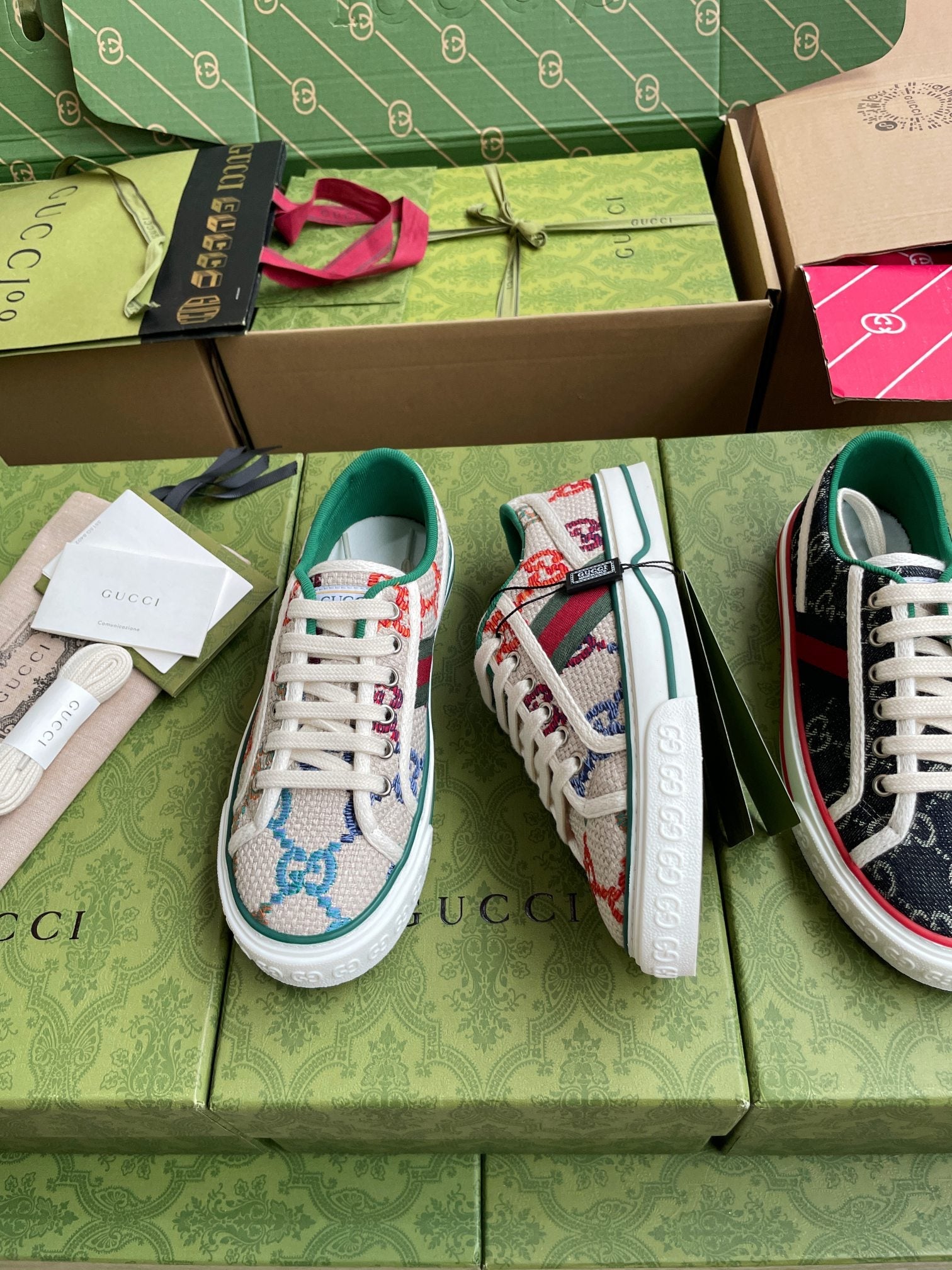 GG 26 Platform Sneaker Light Beige Multicolor Monogram Canvas 632830