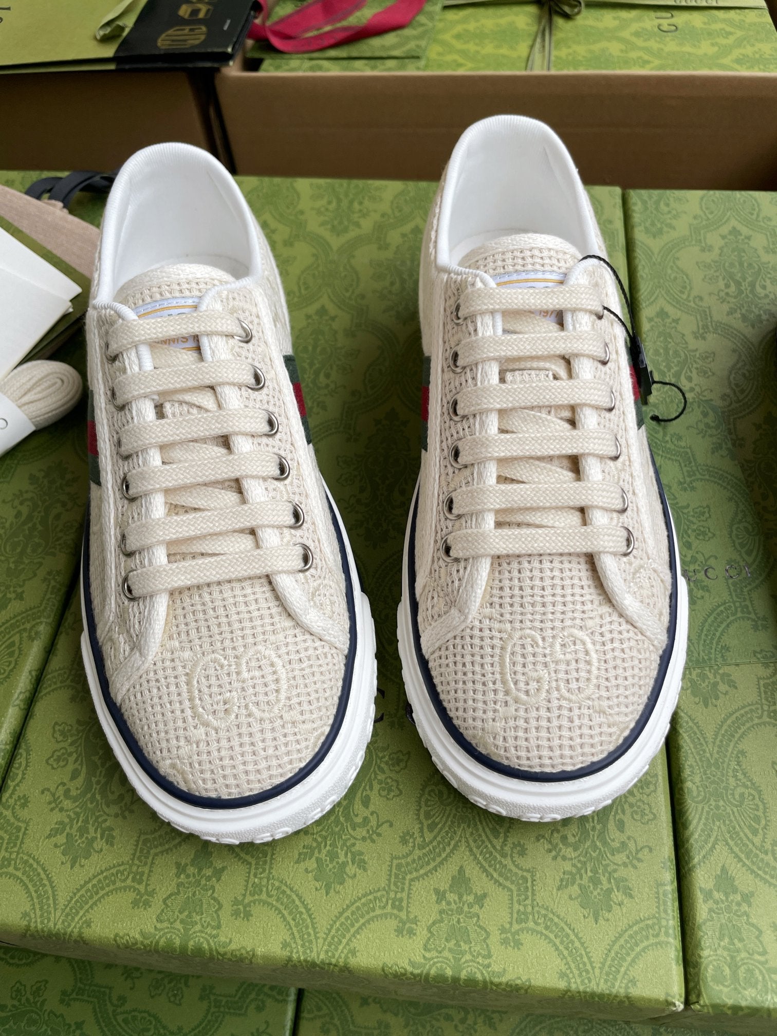 GG 26 Platform Sneaker Light Beige Monogram Canvas 632832