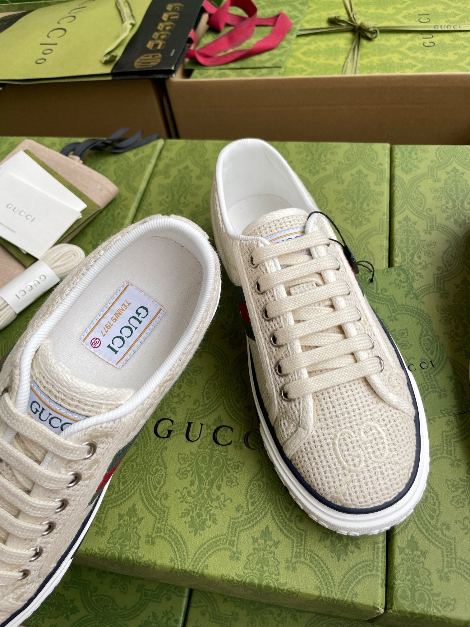 GG 26 Platform Sneaker Light Beige Monogram Canvas 632832