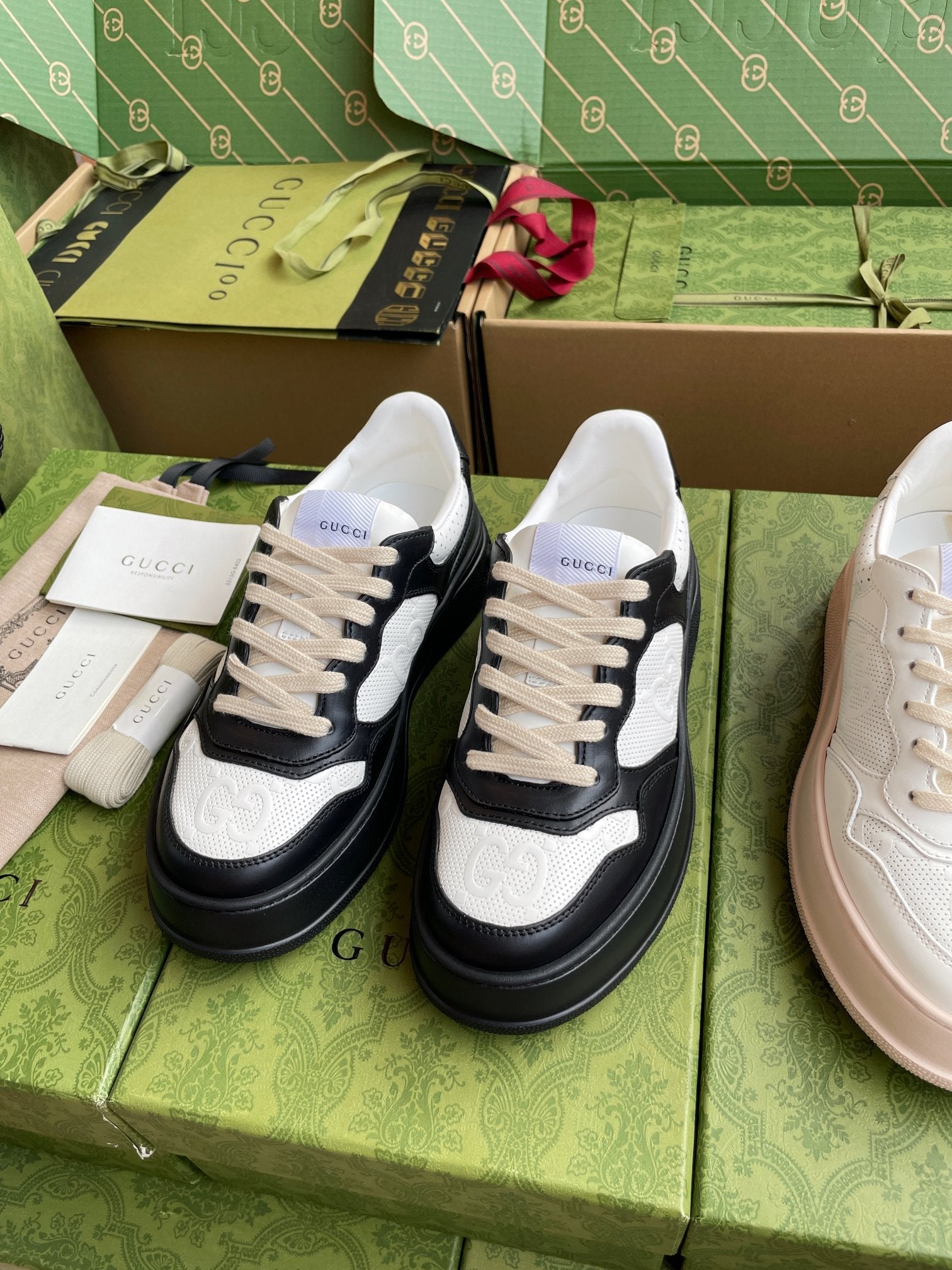 GG 26 Sneaker Black White Canvas Calfskin 632888