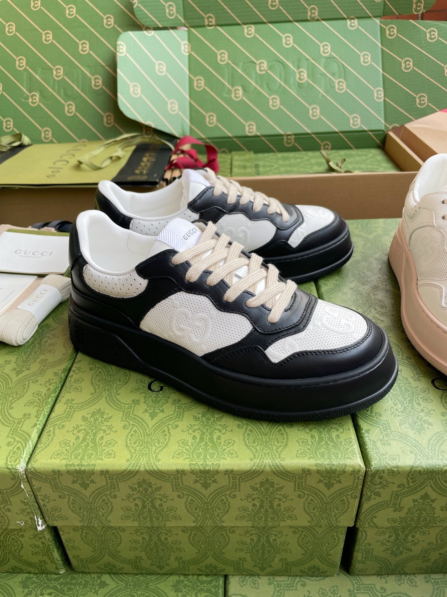 GG 26 Sneaker Black White Canvas Calfskin 632888