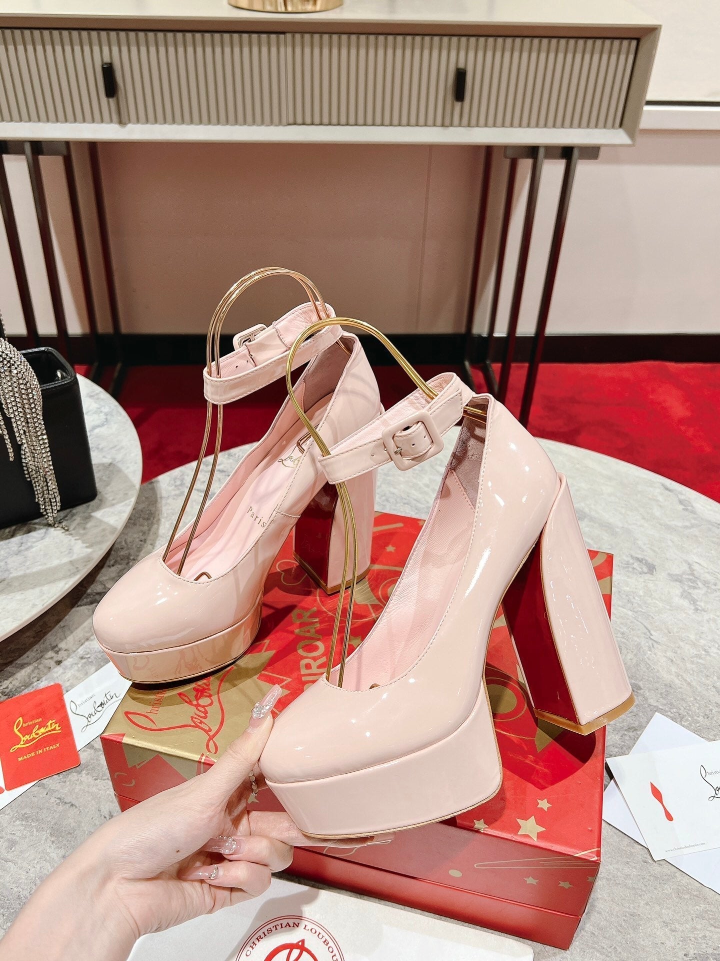 CL Platforms Movida Jane 130 mm Patent Leather Pink