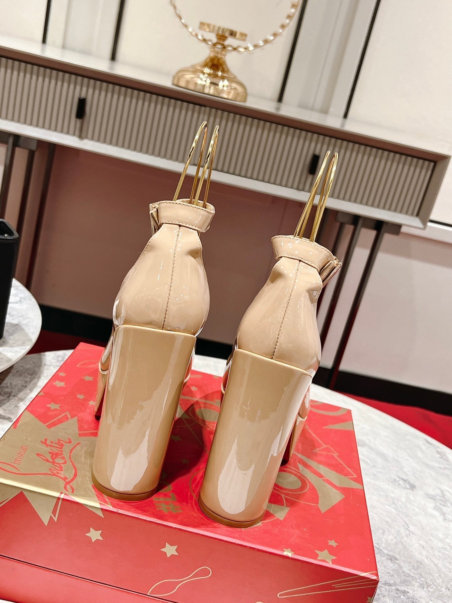 CL Platforms Movida Jane 130 mm Patent Leather Nude