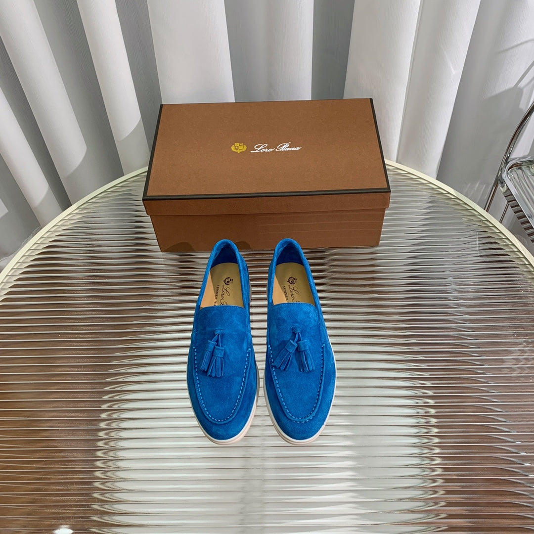 lp dot sole walk loafer blue suede