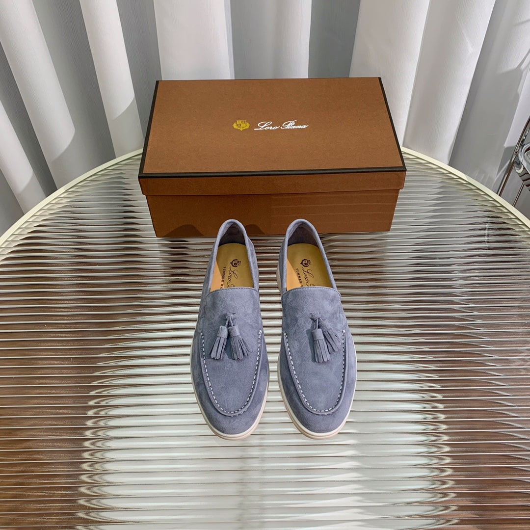 lp dot sole walk loafer slate grey suede