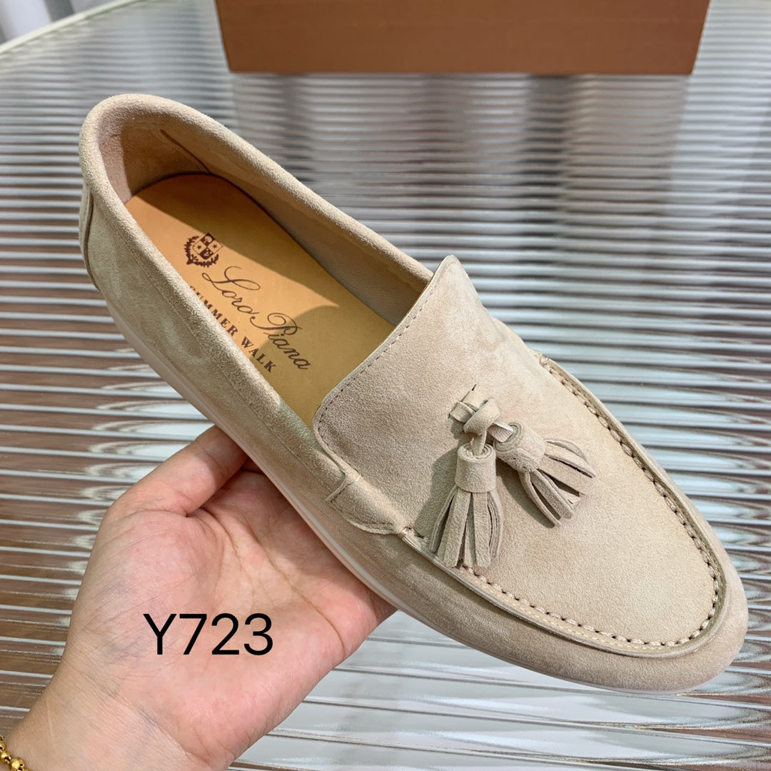 lp dot sole walk loafer beige suede