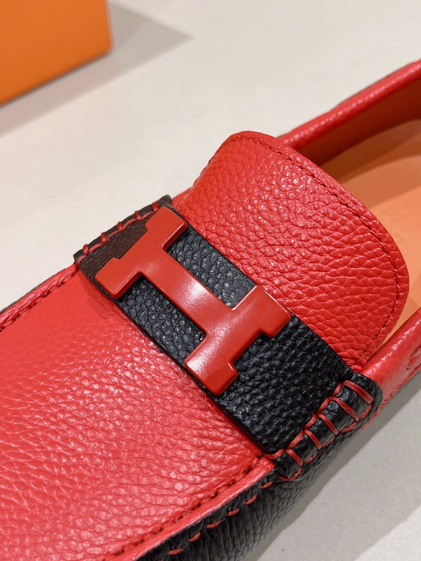 HM Men's Loafer Red Cowhide 557572