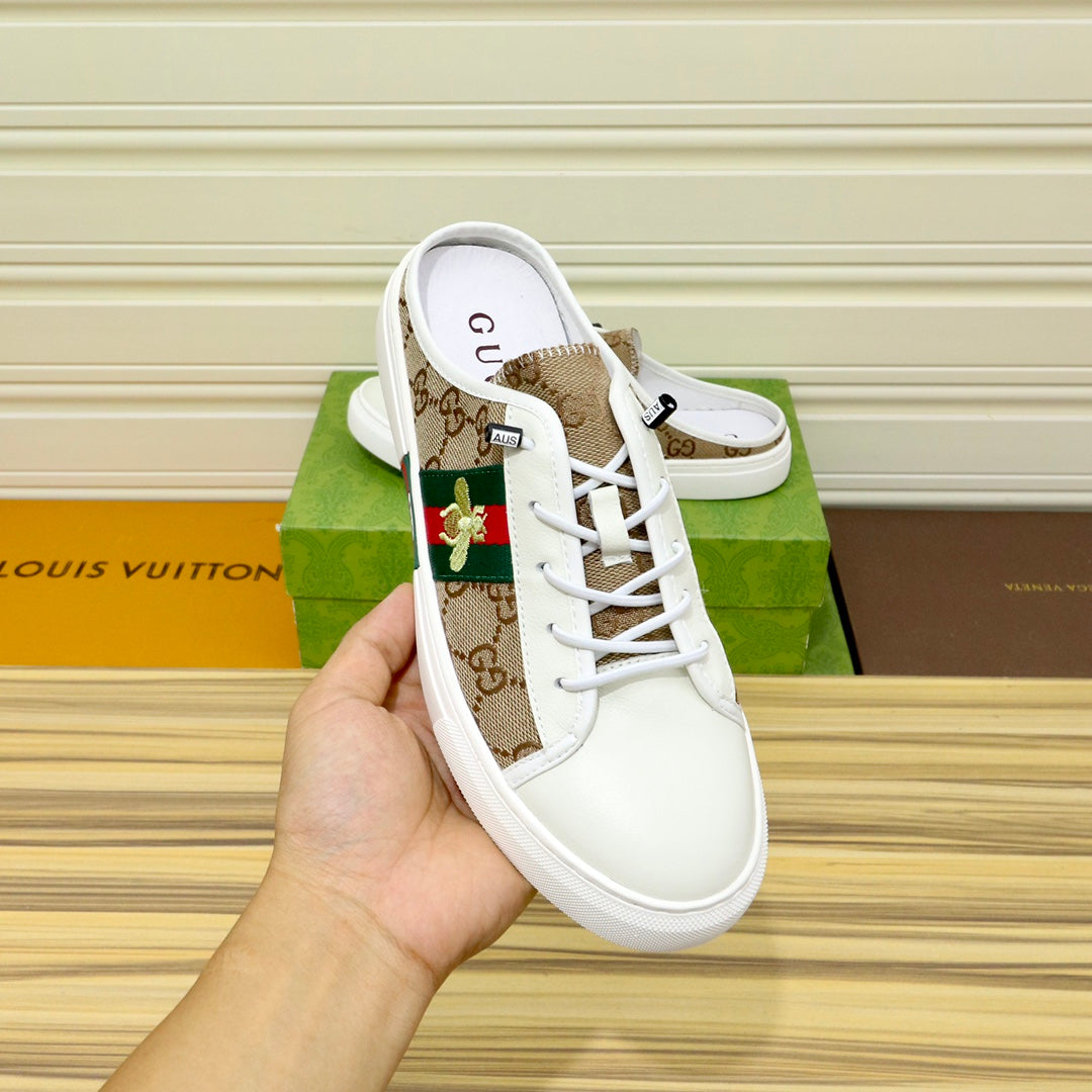 GG Men's ACE Mule Brown Sheepskin Canvas 522954