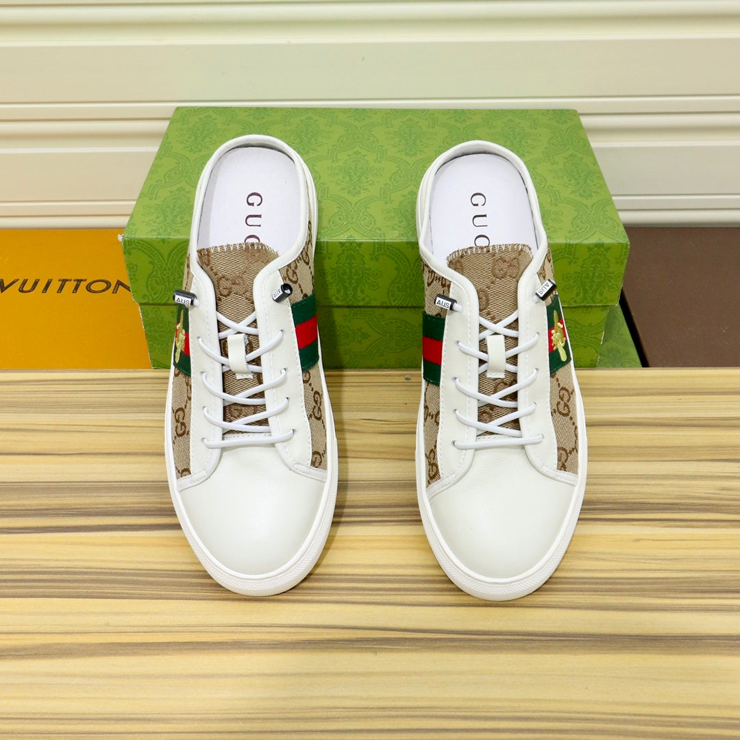 GG Men's ACE Mule Brown Sheepskin Canvas 522954