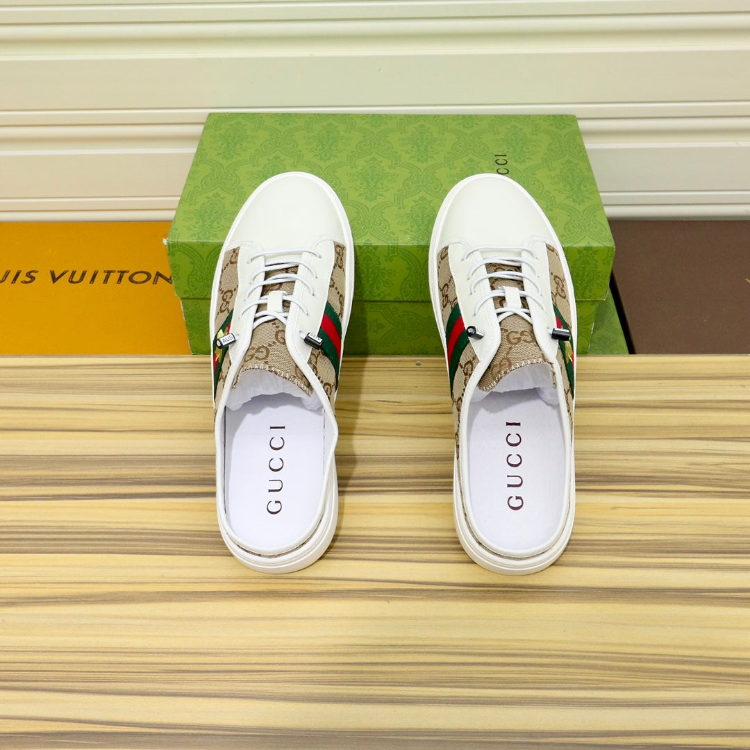 GG Men's ACE Mule Brown Sheepskin Canvas 522954