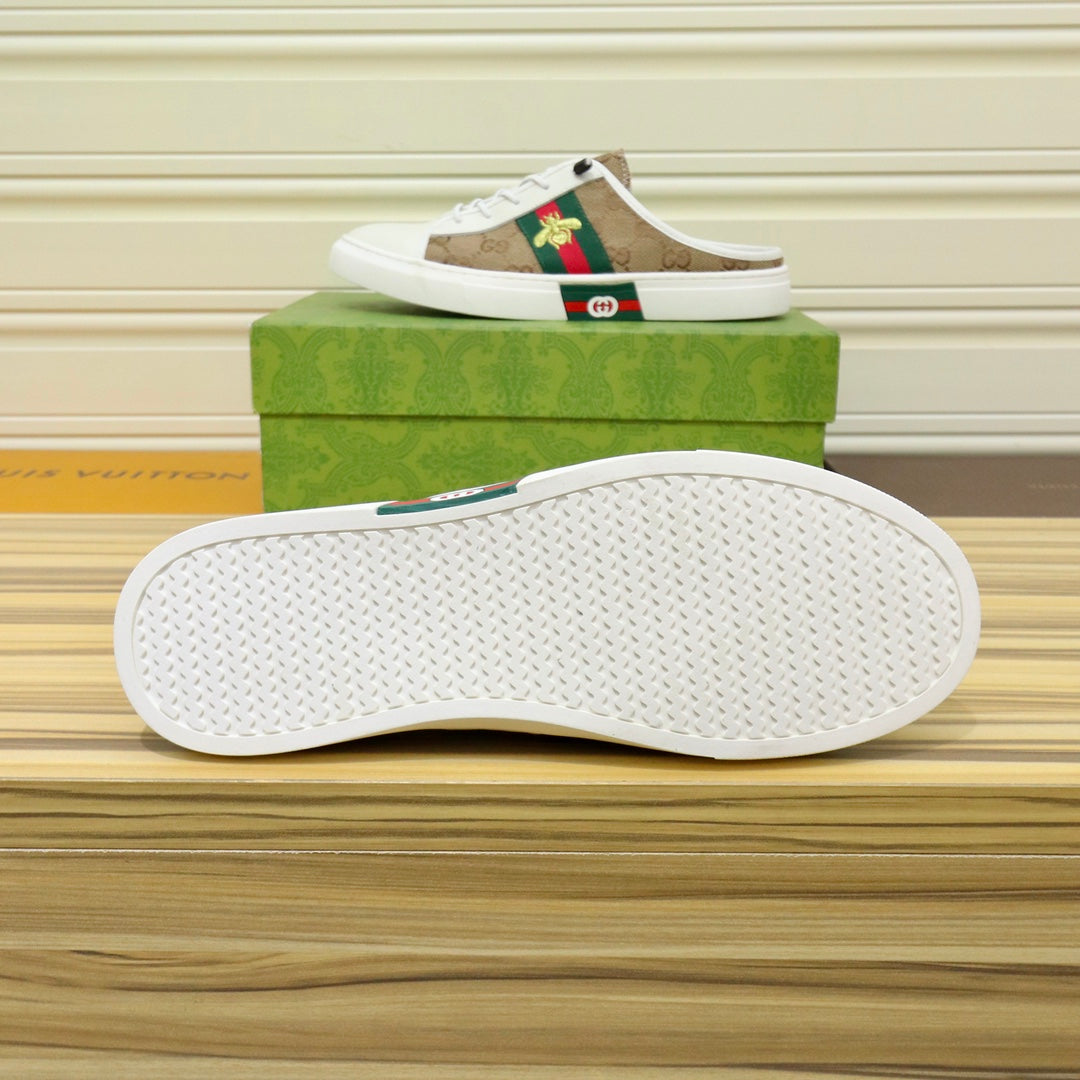 GG Men's ACE Mule Brown Sheepskin Canvas 522954