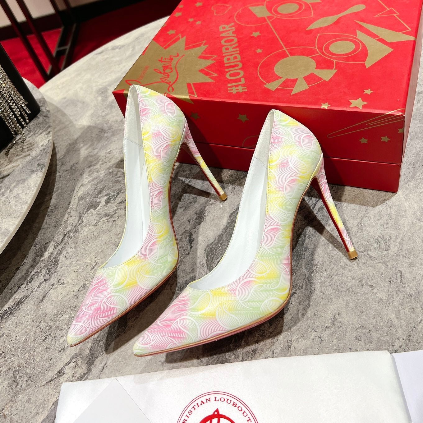 CL So Kate Pumps 120 mm Texture Leather Multicolor