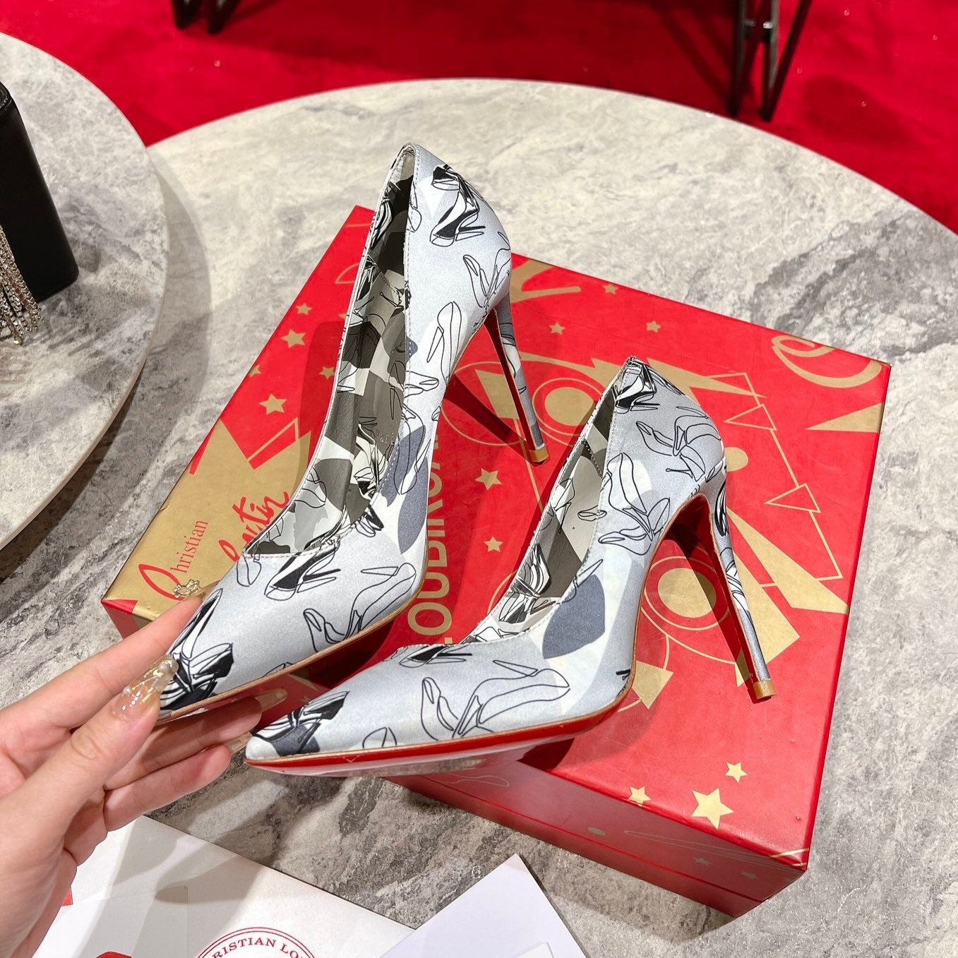 CL So Kate Pumps 120 mm Crepe Satin Gray