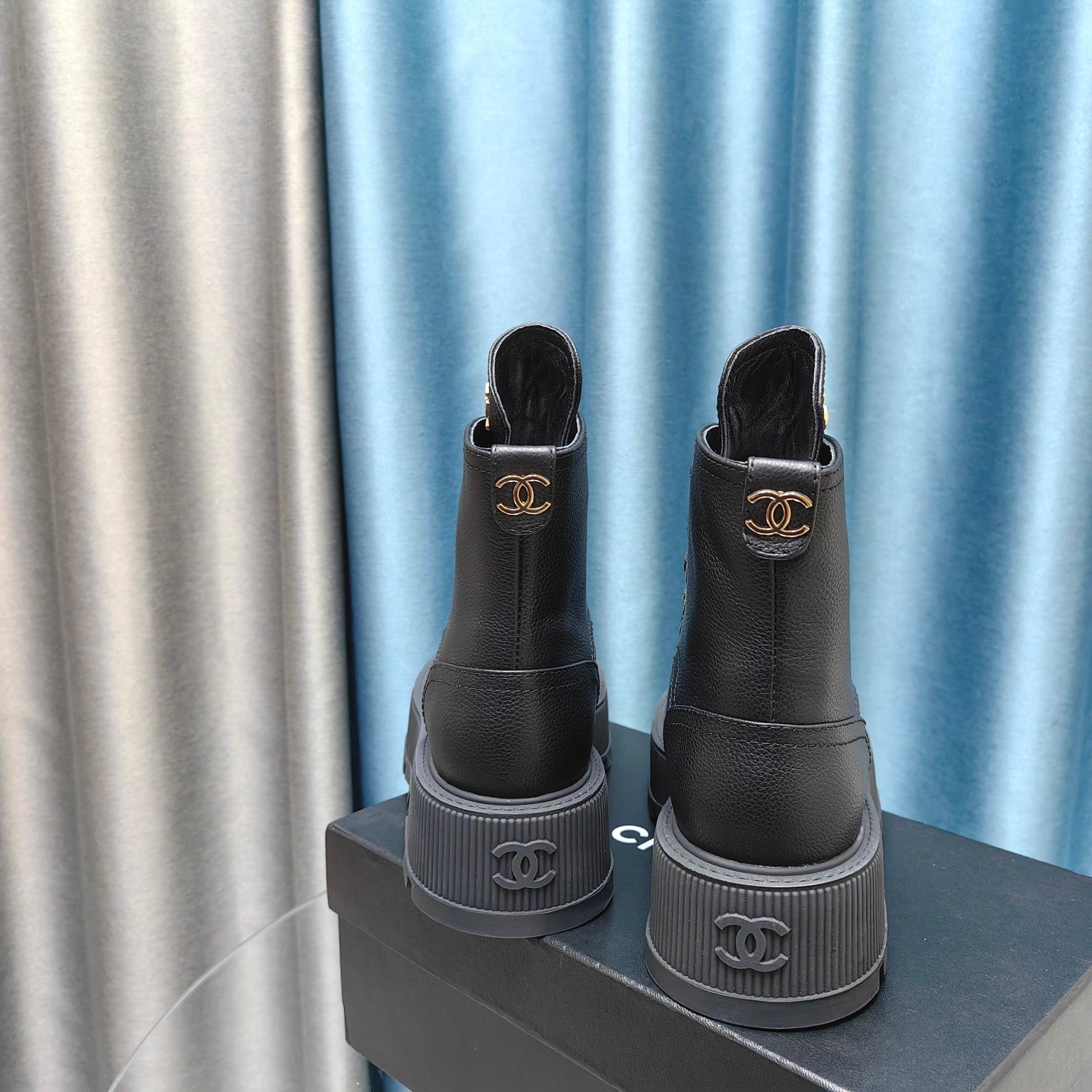 CC Ankle Boots Black Lambskin