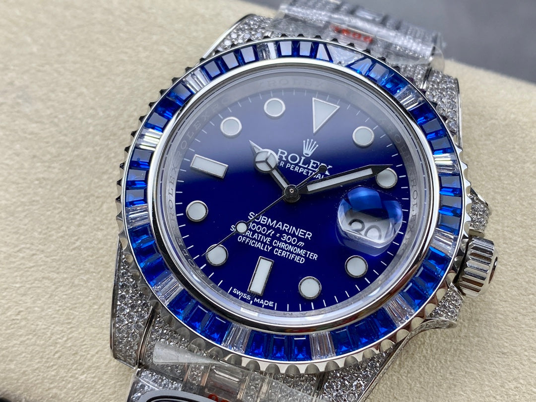Rolex Submariner Date Blue Dial Full Diamond