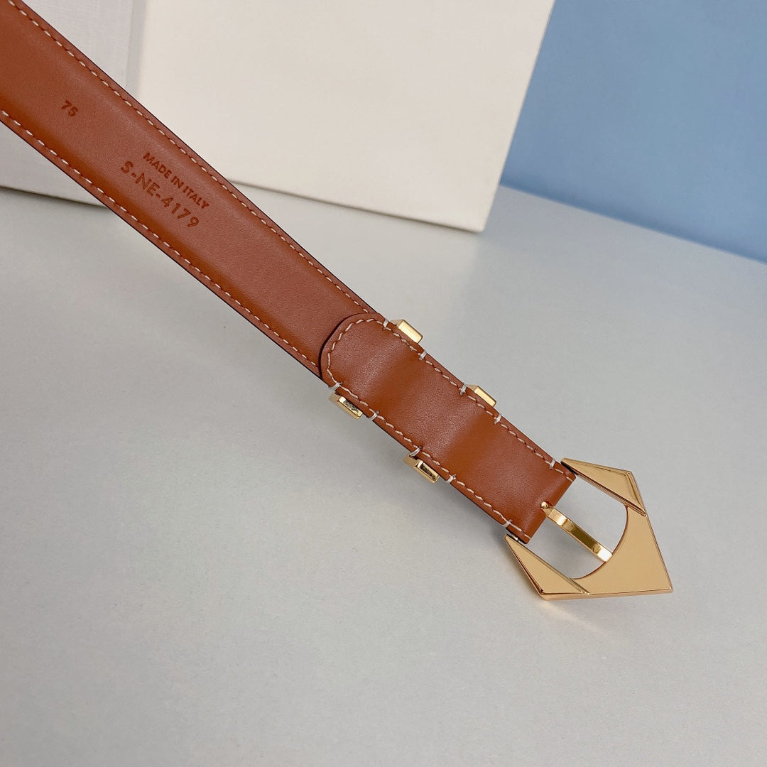 Celine 2026 Western Arrow Buckle Belt 25mm Leather 188882