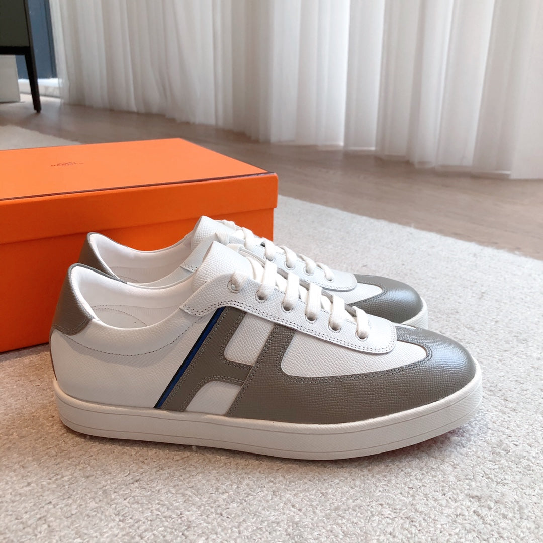 HM BOOMERANG SNEAKER WHITE AND CEDAR CALFSKIN