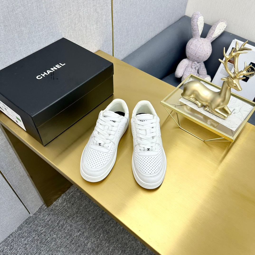 Chanel 2026 Platform Panda Sneakers White Calfskin 986769