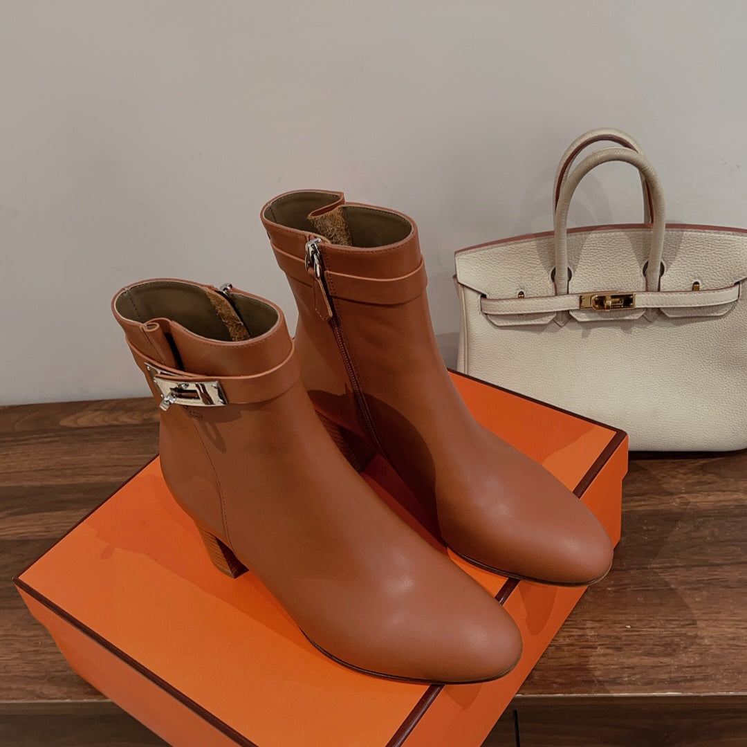 HM Saint Germain Ankle Boot Brown Calfskin