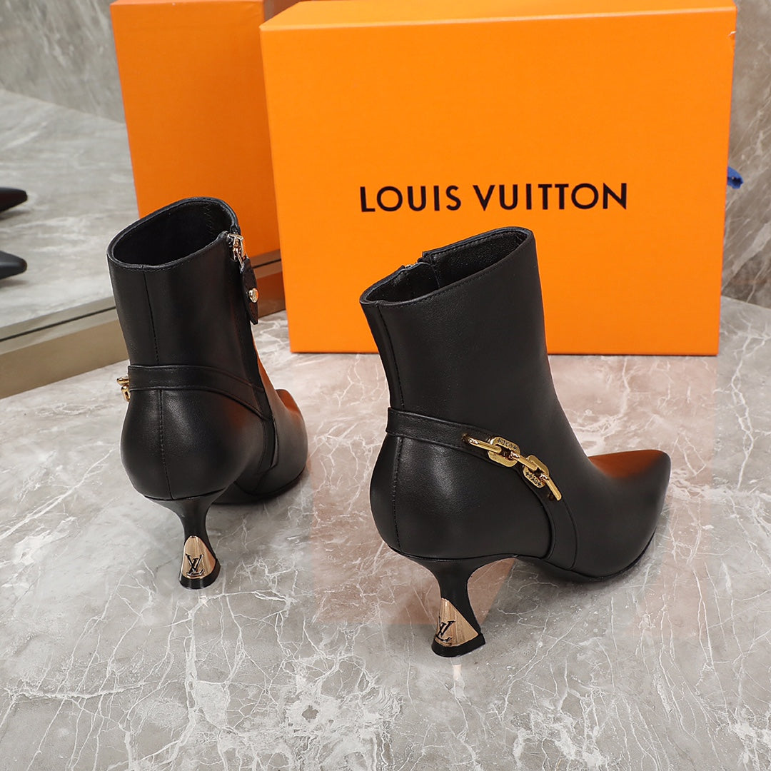 LV Sparkle Ankle Boot 65mm Black Lambskin