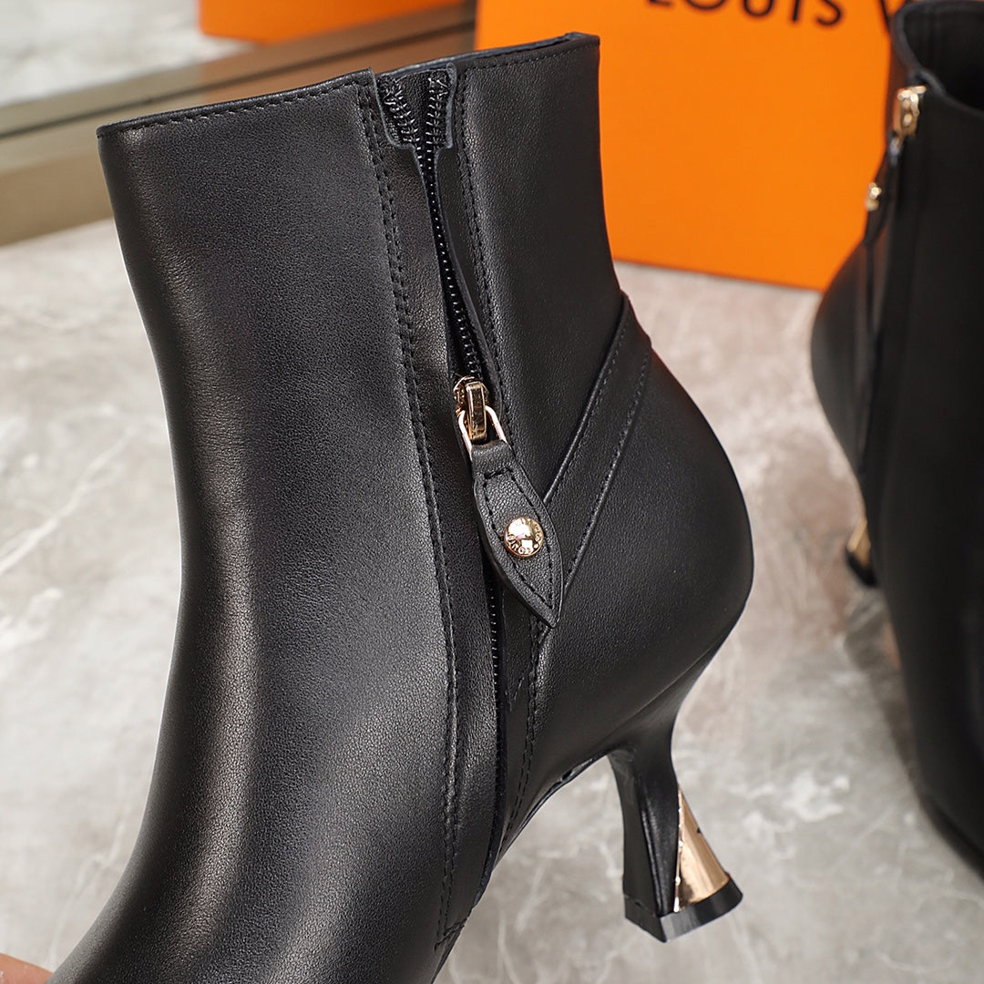 LV Sparkle Ankle Boot 65mm Black Lambskin