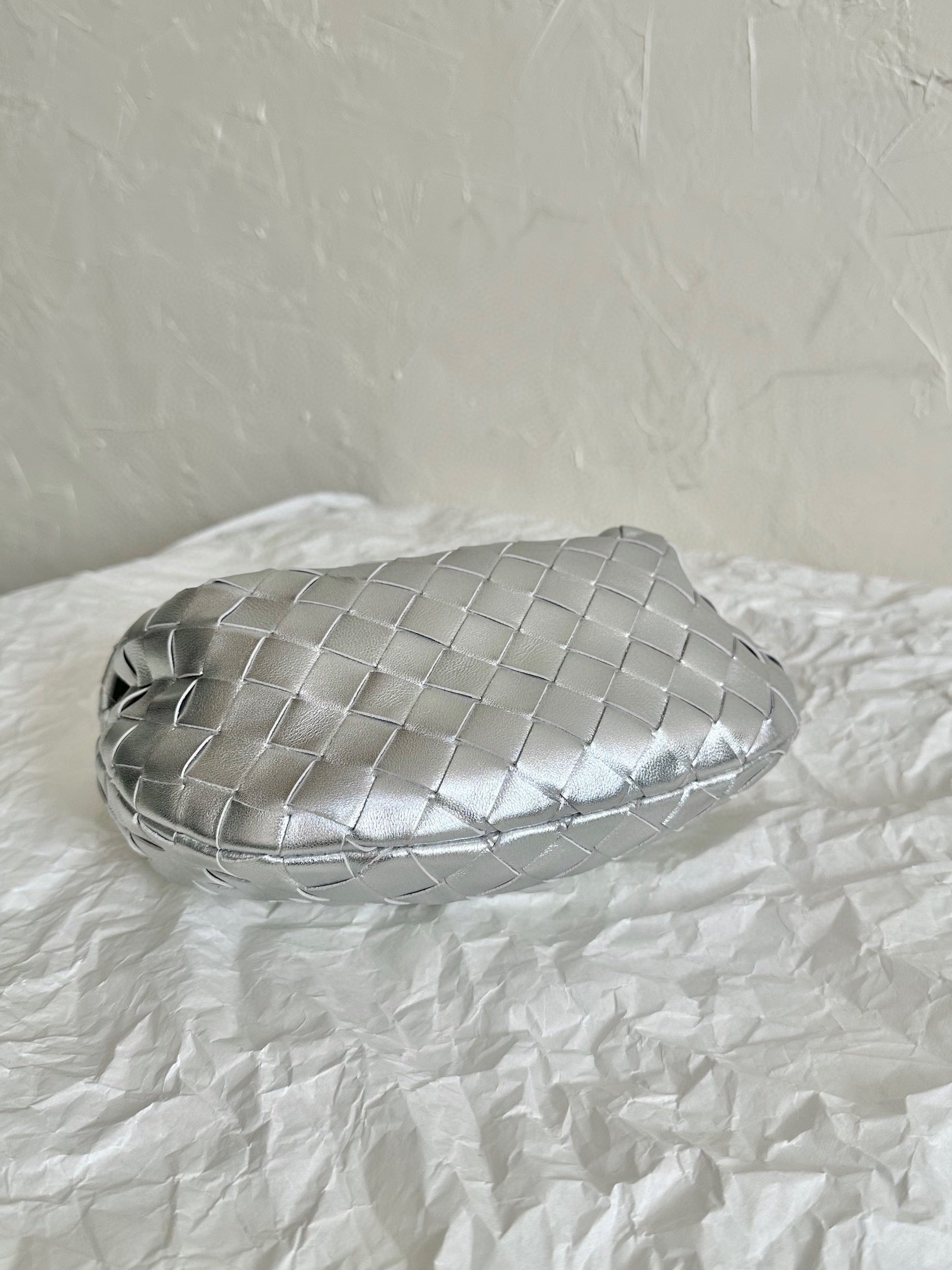 mini jodie 28 silver metalic lambskin