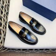 CD CODE LOAFER BLACK CALFSKIN WITH GOLD LOGO
