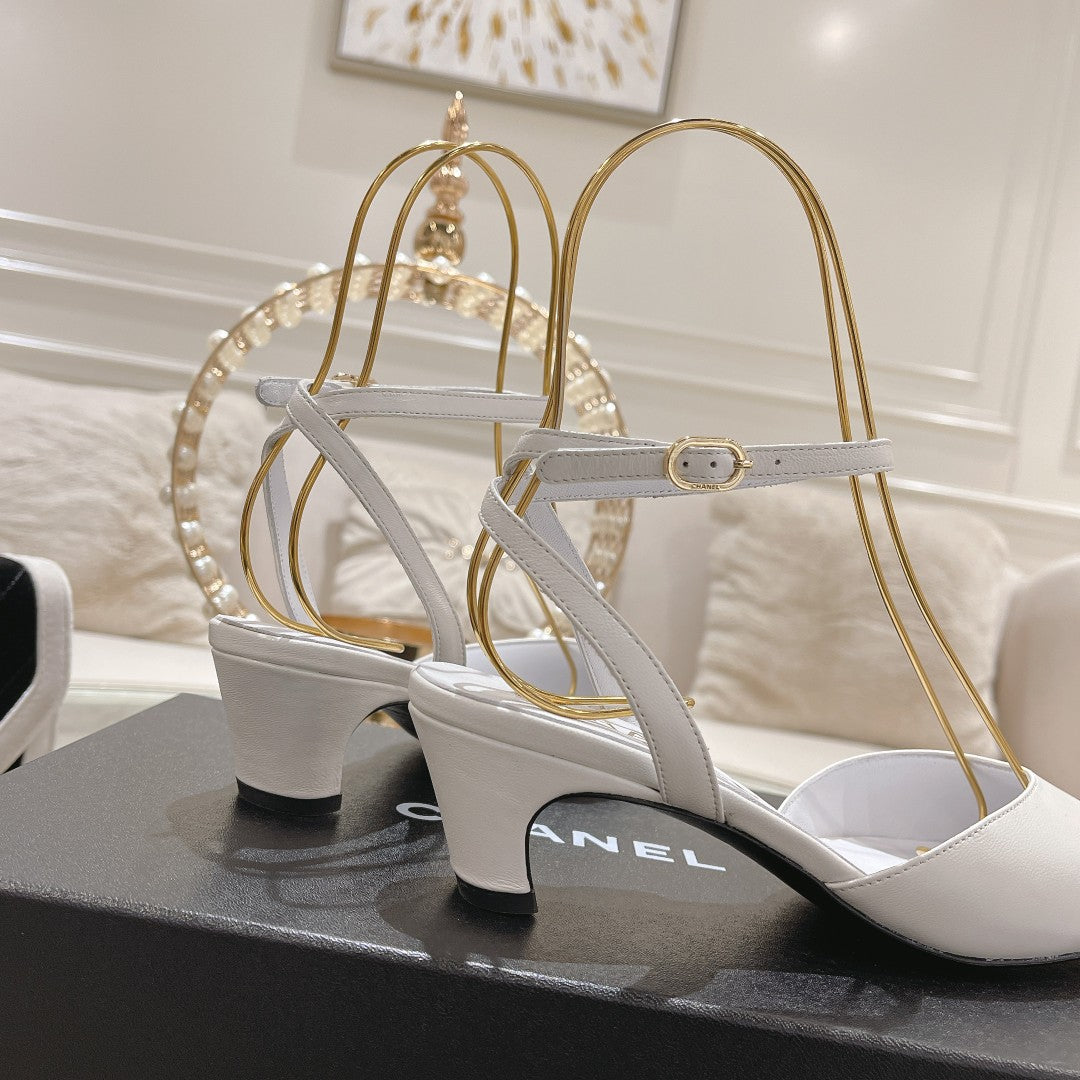 high slingbacks white black lambskin grosgrain