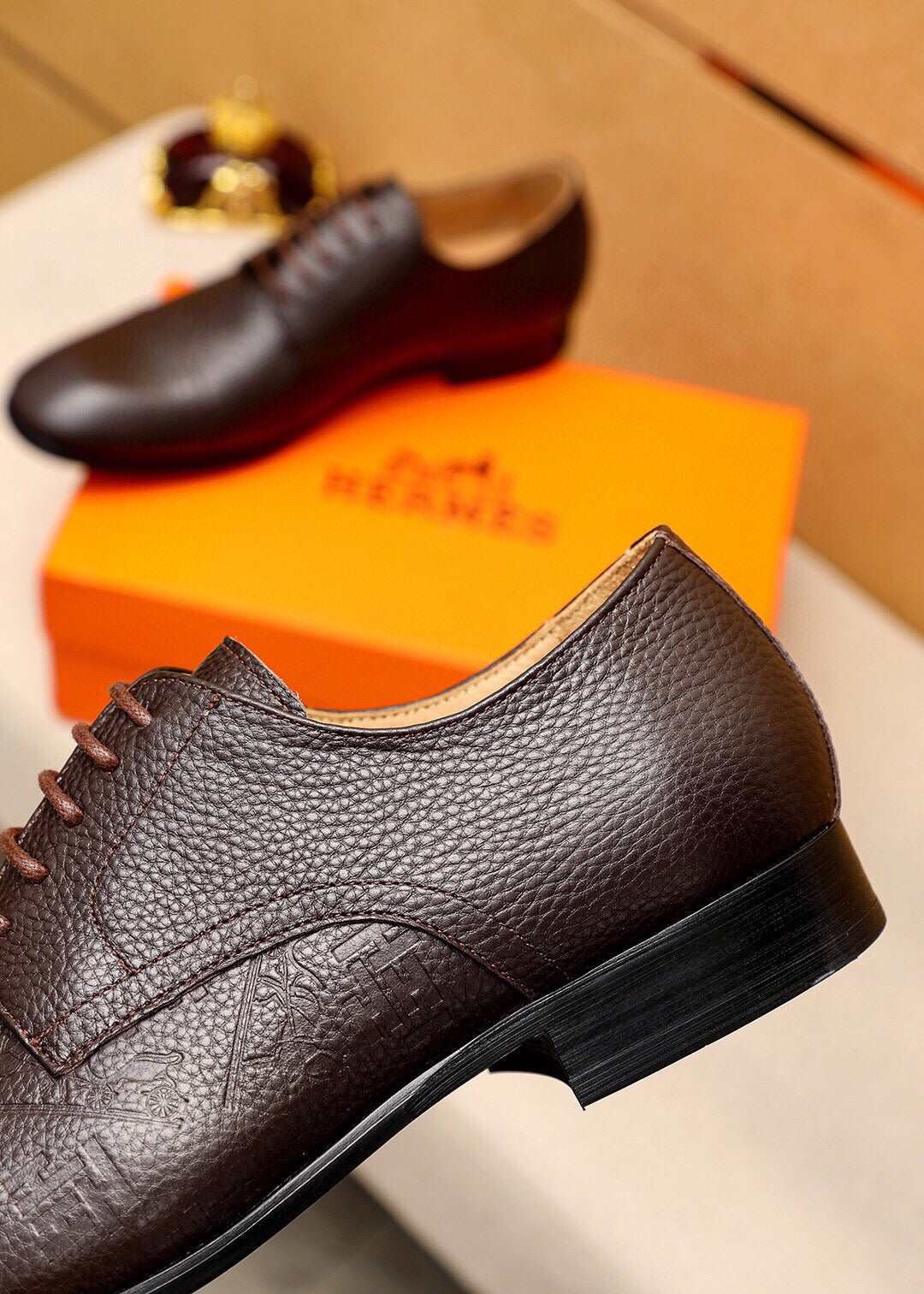 HM BALLY SCRIVANI HANDPAINTED PECAN CALFSKIN