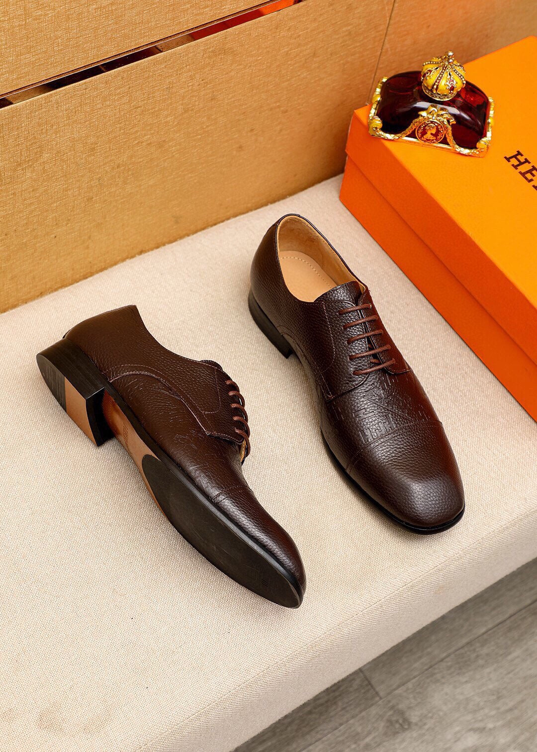 HM BALLY SCRIVANI HANDPAINTED PECAN CALFSKIN