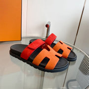 Chypre Sandal Orange Chapas / Red Suede