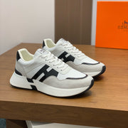 HM HOGAN SNEAKER WHITE CALFSKIN AND SUEDE