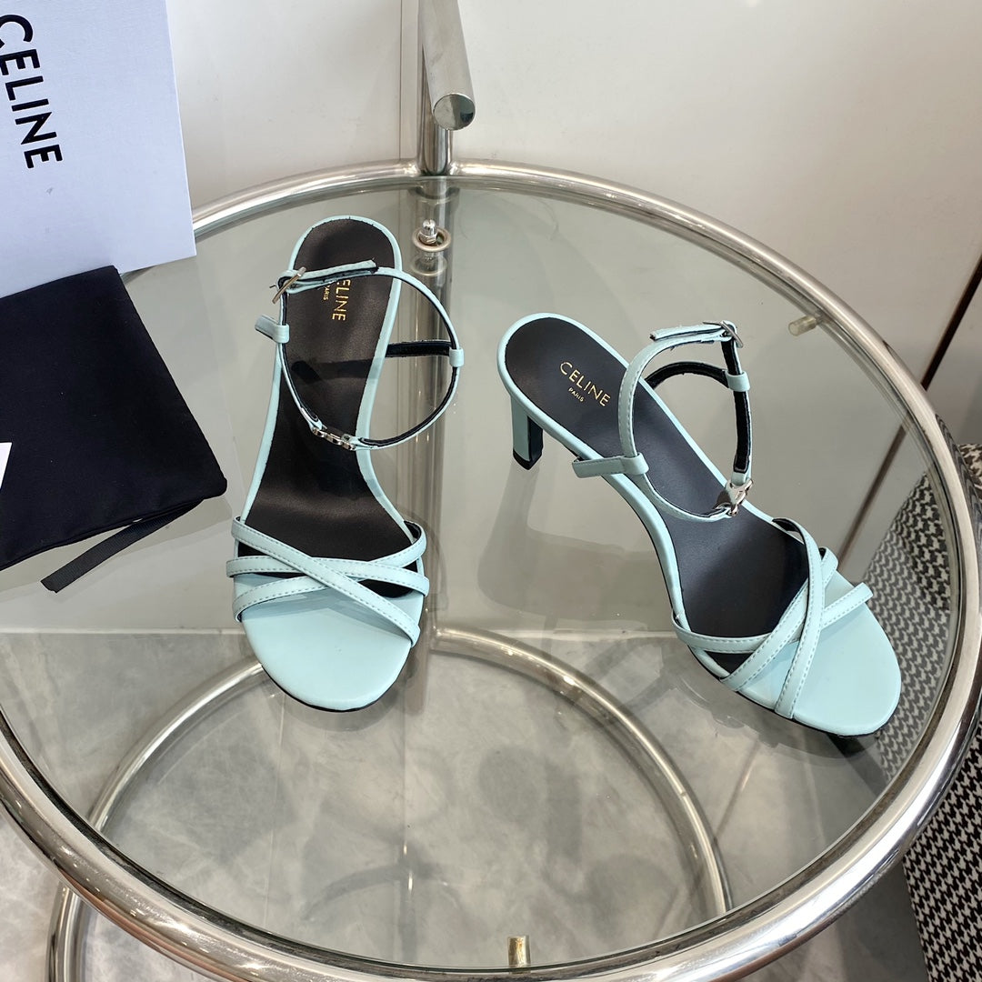 HIGH HEEL 65MM IN SKY BLUE CALFSKIN