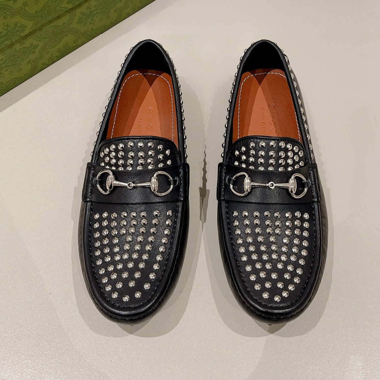 GG Men's Leather Loafer Stud Black Calfskin 561804