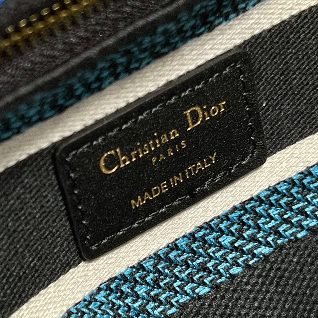 CD Flower Black Lady Dior Bag Canvas 336670