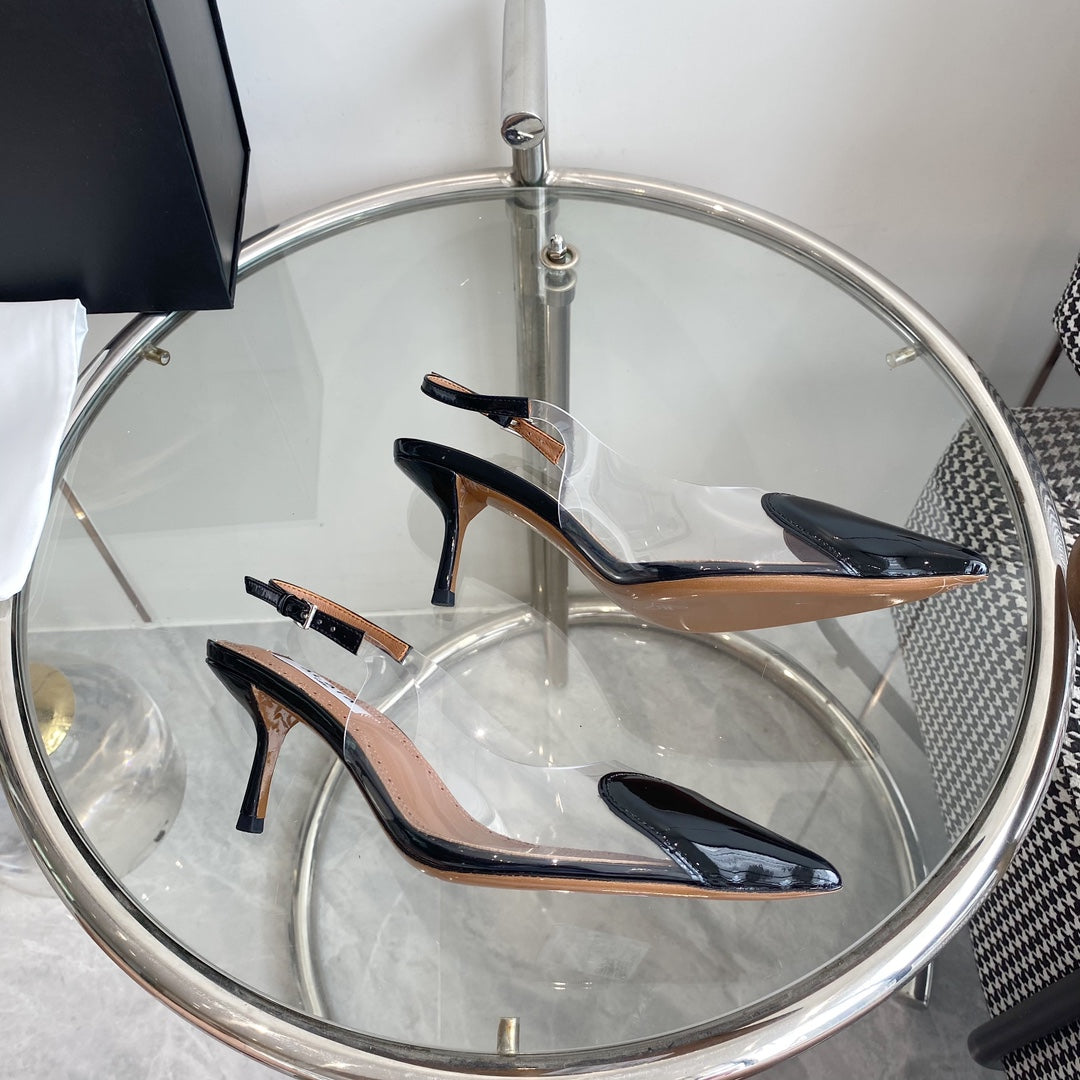 alaia slingbacks 60 optic black heart lambskin