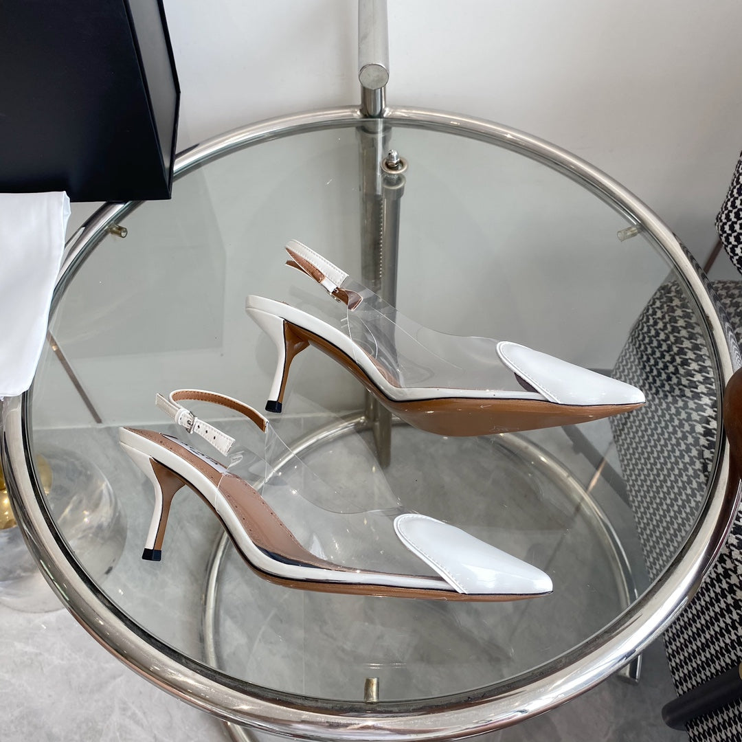 alaia slingbacks 60 optic white heart lambskin