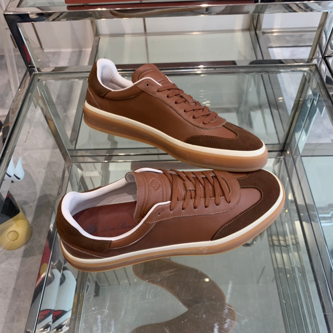 LP TENNIS WALK SNEAKERS BROWN AND CHOCOLATE CALFSKIN