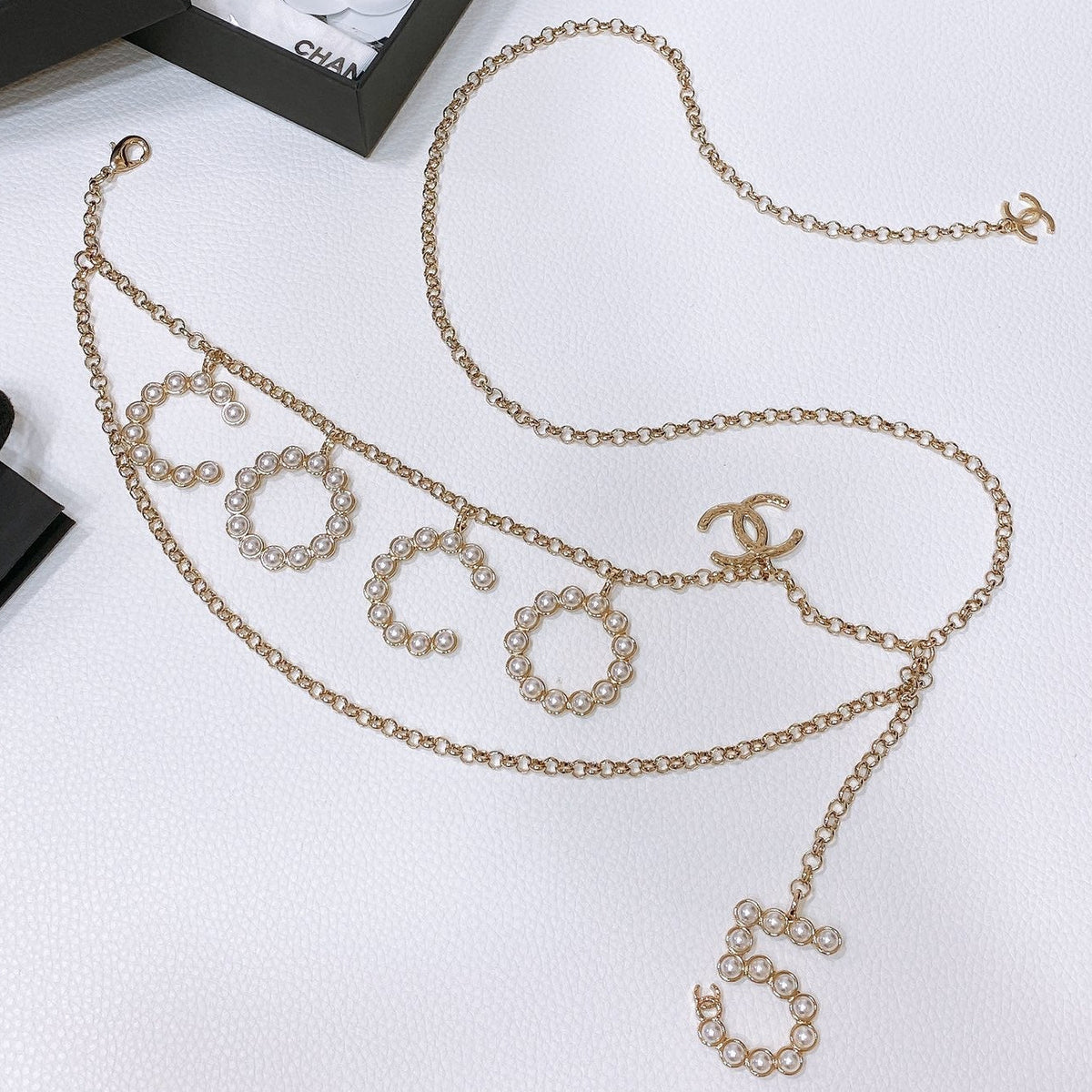 Chanel 2026 Pearl-Embellished Layered Chain Belt