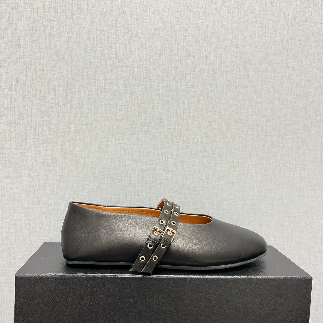 ALAIA MARY JANE SHOES IN BLACK LAMBSKIN SILVER HARDWARE